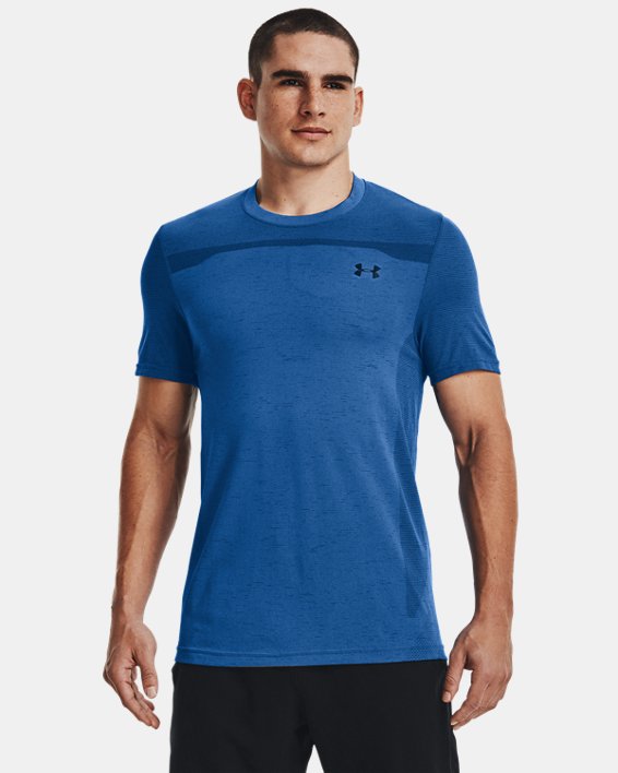 Men's UA Seamless Short Sleeve, Blue, pdpMainDesktop image number 0